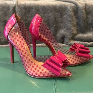 Betsey Johnson pink gingham jelly PRINCE d’orsay pumps - 8